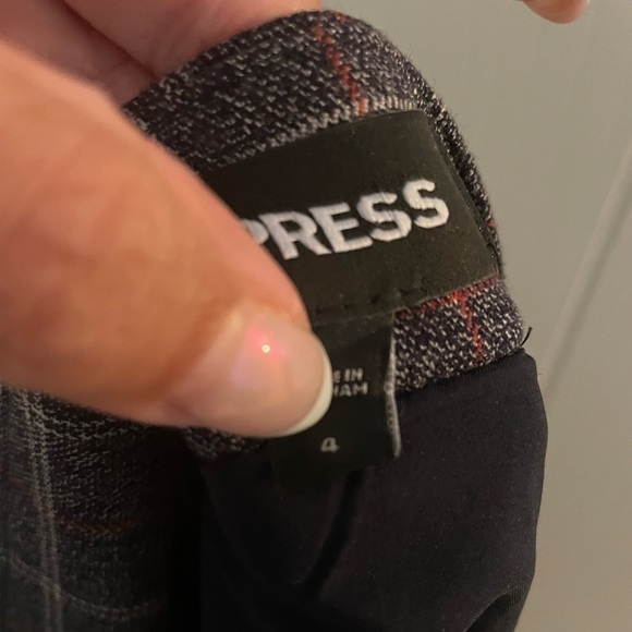 Express Plaid Grey Mini Skirt size 4 - Picture 3 of 9
